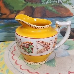 Vintage  porcelain Pitcher  Creamer Floral design